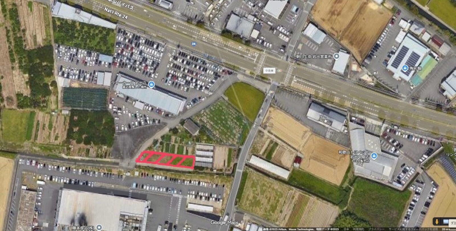 岩出市中島（バイパスから南へ120ｍ） 資材置場用地 写真1